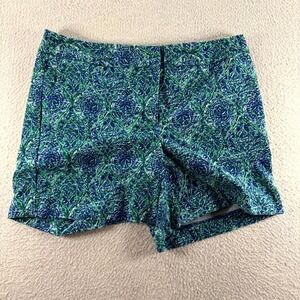 Talbots Chino‎ Shorts Womens 6 Multicolor Paisley Cotton Stretch Mid Rise Casual